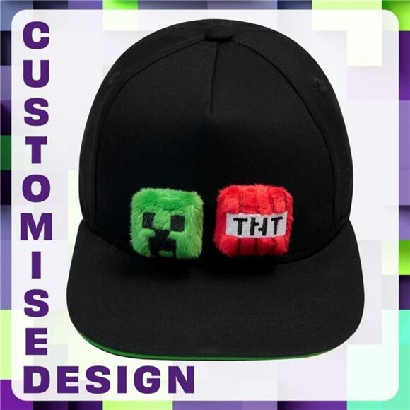 Minecraft Boys Baseball Hat with Removable Plush Toy Adjustable Gamer Cap - Picture 5 of 7